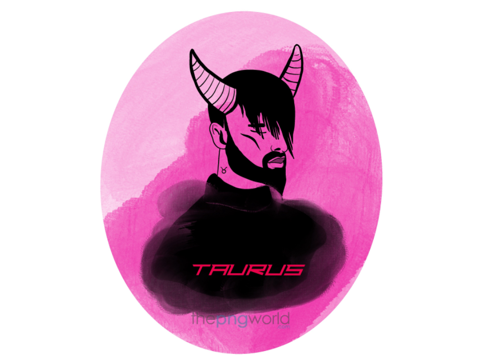 Taurus Sign in Neon Pink Zodiac sign,pink,astrology,Taurus,mythology,black,shades,tattoo,horoscope,star,modern,constellation,tarot cards,symbol,reading,astronomy,oval,watercolor,paint,handmade,sketch,hand free